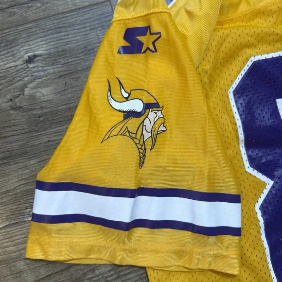 VINTAGE Minnesota Vikings Jersey Mens 52 XLarge Gold Starter Randy Moss NFL 90s - Picture 5 of 10
